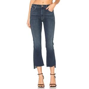Mother Inside Crop Step Fray Blue Denim Jeans Here Kitty Kitty Size 24 ✨💙🐆